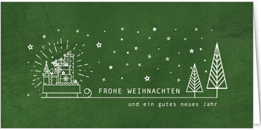 2025 für Firmen | Kategorie - Grüne Struktur Optik - | Motiv: Klarlinige Bescherung - Artikel Nummer 1095-809