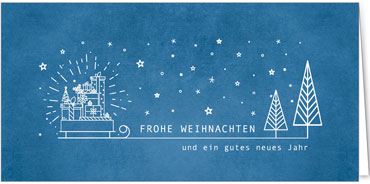 2025 für Firmen | Kategorie - Blaue Struktur Optik - | Motiv: Klarlinige Bescherung - Artikel Nummer 1095-810