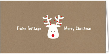 2025 für Firmen | Kategorie - Kraftpapier Optik - | Motiv: Putzige Rentierwünsche - Artikel Nummer 1096-808
