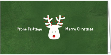 2025 für Firmen | Kategorie - Grüne Struktur Optik - | Motiv: Putzige Rentierwünsche - Artikel Nummer 1096-809