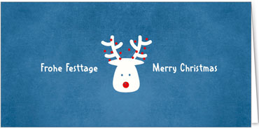 2025 für Firmen | Kategorie - Blaue Struktur Optik - | Motiv: Putzige Rentierwünsche - Artikel Nummer 1096-810