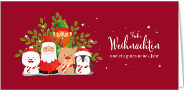 2025 für Firmen | Kategorie Rote Impressionen | Motiv: Lustiges Weihnachtsteam - Artikel Nummer 1097-805