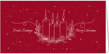 2025 für Firmen | Kategorie Rote Impressionen | Motiv: Malerische Adventkerzen - Artikel Nummer 1099-805