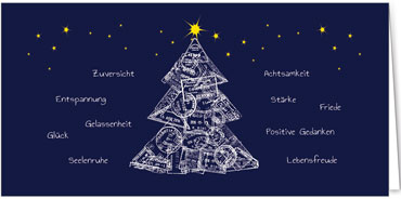2025 für Firmen | Kategorie Blaue Impressionen | Motiv: Kunstvoller Wünschebaum - Artikel Nummer 1101-804