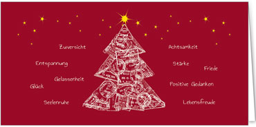 2025 für Firmen | Kategorie Rote Impressionen | Motiv: Kunstvoller Wünschebaum - Artikel Nummer 1101-805