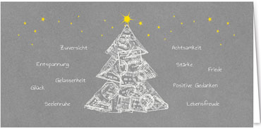 2025 für Firmen | Kategorie - Silber Struktur Optik - | Motiv: Kunstvoller Wünschebaum - Artikel Nummer 1101-807