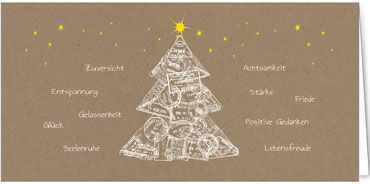 2025 für Firmen | Kategorie - Kraftpapier Optik - | Motiv: Kunstvoller Wünschebaum - Artikel Nummer 1101-808
