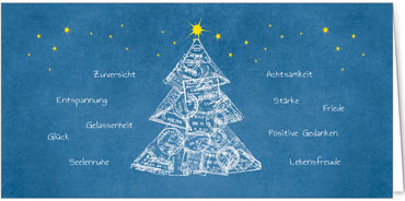 2025 für Firmen | Kategorie - Blaue Struktur Optik - | Motiv: Kunstvoller Wünschebaum - Artikel Nummer 1101-810