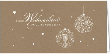 2025 für Firmen | Kategorie - Kraftpapier Optik - | Motiv: Besondere Festkugeln - Artikel Nummer 1102-808