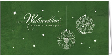 2025 für Firmen | Kategorie - Grüne Struktur Optik - | Motiv: Besondere Festkugeln - Artikel Nummer 1102-809