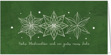 2025 für Firmen | Kategorie - Grüne Struktur Optik - | Motiv: Kunstvolle Schneesterne - Artikel Nummer 1103-809