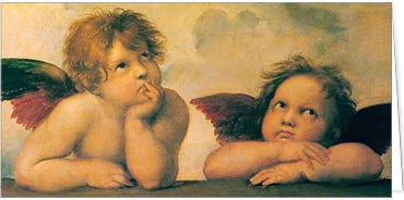 2025 für Firmen | Alte Meister | Motiv: Raffael · Engel - Sixtinische Madonna - Artikel Nummer 11065