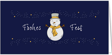 2025 für Firmen | Kategorie Blaue Impressionen | Motiv: Liebevoller Schneemann - Artikel Nummer 1107-804