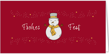 2025 für Firmen | Kategorie Rote Impressionen | Motiv: Liebevoller Schneemann - Artikel Nummer 1107-805