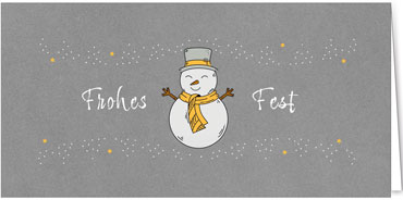 2025 für Firmen | Kategorie - Silber Struktur Optik - | Motiv: Liebevoller Schneemann - Artikel Nummer 1107-807