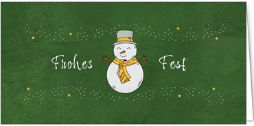 2025 für Firmen | Kategorie - Grüne Struktur Optik - | Motiv: Liebevoller Schneemann - Artikel Nummer 1107-809