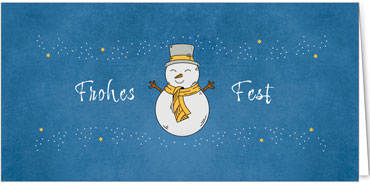 2025 für Firmen | Kategorie - Blaue Struktur Optik - | Motiv: Liebevoller Schneemann - Artikel Nummer 1107-810