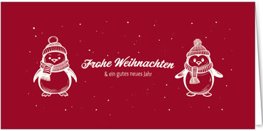 2025 für Firmen | Kategorie Rote Impressionen | Motiv: Pinguinpärchen - Artikel Nummer 1108-805