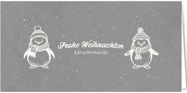 2025 für Firmen | Kategorie - Silber Struktur Optik - | Motiv: Pinguinpärchen - Artikel Nummer 1108-807