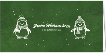2025 für Firmen | Kategorie - Grüne Struktur Optik - | Motiv: Pinguinpärchen - Artikel Nummer 1108-809