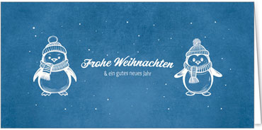 2025 für Firmen | Kategorie - Blaue Struktur Optik - | Motiv: Pinguinpärchen - Artikel Nummer 1108-810