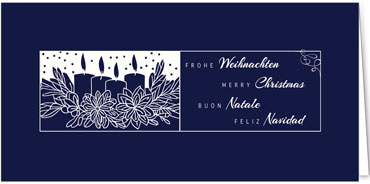 2025 für Firmen | Kategorie Blaue Impressionen | Motiv: Elegante Adventwünsche - Artikel Nummer 1111-804