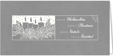2025 für Firmen | Kategorie - Silber Struktur Optik - | Motiv: Elegante Adventwünsche - Artikel Nummer 1111-807