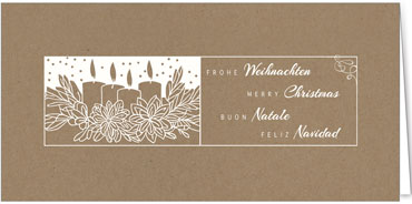 2025 für Firmen | Kategorie - Kraftpapier Optik - | Motiv: Elegante Adventwünsche - Artikel Nummer 1111-808