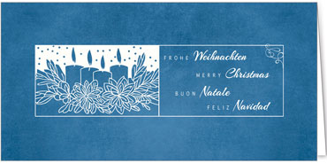 2025 für Firmen | Kategorie - Blaue Struktur Optik - | Motiv: Elegante Adventwünsche - Artikel Nummer 1111-810