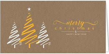 2025 für Firmen | Kategorie - Kraftpapier Optik - | Motiv: Baumtrio - Artikel Nummer 1120-808