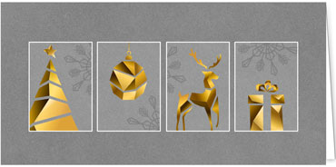 2025 für Firmen | Kategorie - Silber Struktur Optik - | Motiv: Goldquartett - Artikel Nummer 1125-807