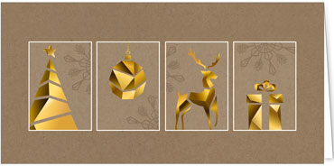 2025 für Firmen | Kategorie - Kraftpapier Optik - | Motiv: Goldquartett - Artikel Nummer 1125-808