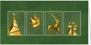 2025 für Firmen | Kategorie - Grüne Struktur Optik - | Motiv: Goldquartett - Artikel Nummer 1125-809