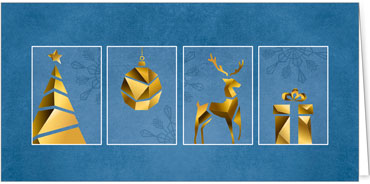 2025 für Firmen | Kategorie - Blaue Struktur Optik - | Motiv: Goldquartett - Artikel Nummer 1125-810