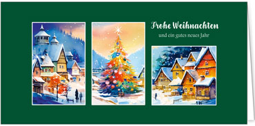 2025 für Firmen | Kategorie Grüne Impressionen | Motiv: Adventstrio - Artikel Nummer 1127-806