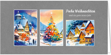 2025 für Firmen | Kategorie - Silber Struktur Optik - | Motiv: Adventstrio - Artikel Nummer 1127-807