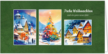 2025 für Firmen | Kategorie - Grüne Struktur Optik - | Motiv: Adventstrio - Artikel Nummer 1127-809