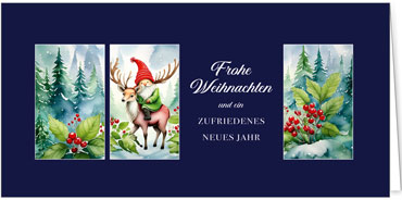 2025 für Firmen | Kategorie Blaue Impressionen | Motiv: Waldtrio - Artikel Nummer 1129-804