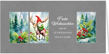 2025 für Firmen | Kategorie - Silber Struktur Optik - | Motiv: Waldtrio - Artikel Nummer 1129-807