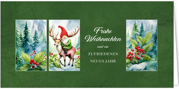 2025 für Firmen | Kategorie - Grüne Struktur Optik - | Motiv: Waldtrio - Artikel Nummer 1129-809