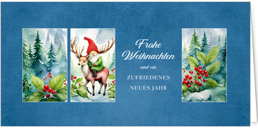 2025 für Firmen | Kategorie - Blaue Struktur Optik - | Motiv: Waldtrio - Artikel Nummer 1129-810