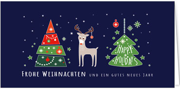 2025 für Firmen | Kategorie Blaue Impressionen | Motiv: Happy Holidays - Artikel Nummer 1132-804