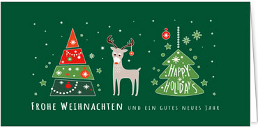 2025 für Firmen | Kategorie Grüne Impressionen | Motiv: Happy Holidays - Artikel Nummer 1132-806