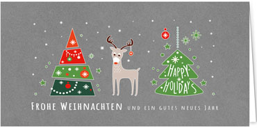 2025 für Firmen | Kategorie - Silber Struktur Optik - | Motiv: Happy Holidays - Artikel Nummer 1132-807