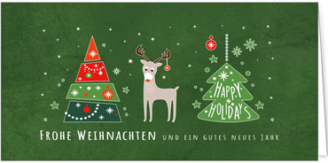 2025 für Firmen | Kategorie - Grüne Struktur Optik - | Motiv: Happy Holidays - Artikel Nummer 1132-809