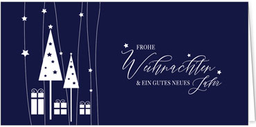 2025 für Firmen | Kategorie Blaue Impressionen | Motiv: Lamettabäume - Artikel Nummer 1134-804