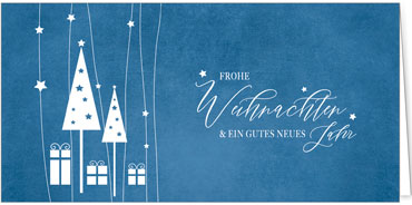 2025 für Firmen | Kategorie - Blaue Struktur Optik - | Motiv: Lamettabäume - Artikel Nummer 1134-810