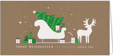 2025 für Firmen | Kategorie - Kraftpapier Optik - | Motiv: Stolzer Rudolph - Artikel Nummer 1136-808