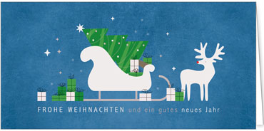 2025 für Firmen | Kategorie - Blaue Struktur Optik - | Motiv: Stolzer Rudolph - Artikel Nummer 1136-810