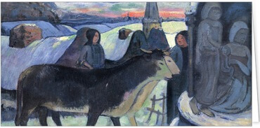 2025 für Firmen | Alte Meister | Motiv: Christmas Night (The Blessing of the Oxen) - Paul Gauguin - Artikel Nummer 11364